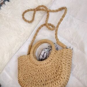 Chic Tan Woven Handbag